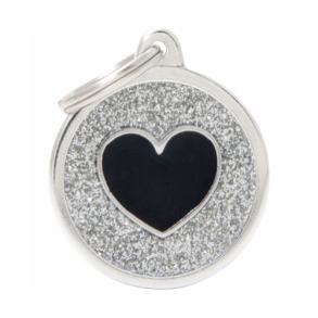 My Family Hundetegn Shine cirkel m. hjerte - Sort/Gr